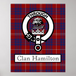 Clan Hamilton Crest en Tartan II Poster