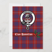 Clan Hamilton Crest en Tartan KerstKaart (Voorkant)