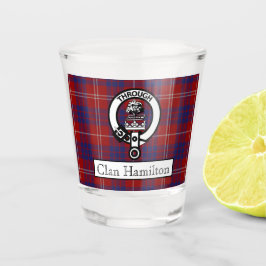 Clan Hamilton Crest en Tartan Shot Glas