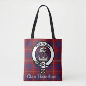 Clan Hamilton Crest en Tartan Tote Bag (Voorkant)