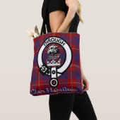 Clan Hamilton Crest en Tartan Tote Bag (Dichtbij)