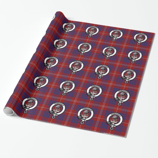 Clan Hamilton Crest en Tartan Wrapping Paper Cadeaupapier (Uitgerold)
