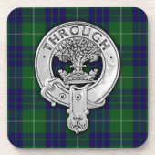 Clan Hamilton Crest & Hunting Tartan Bier Onderzetter (Voorkant)