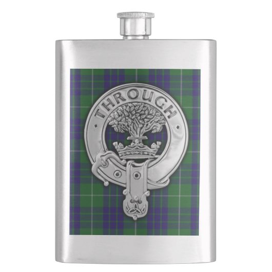 Clan Hamilton Crest & Hunting Tartan Flacon (Voorkant)