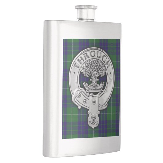 Clan Hamilton Crest & Hunting Tartan Flacon (Rechts)