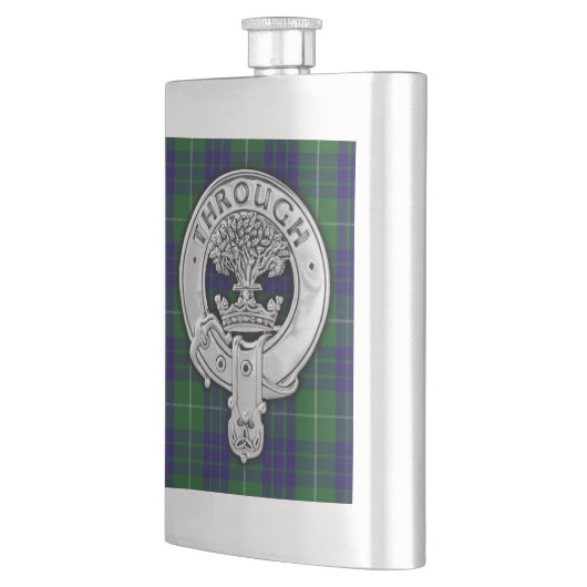Clan Hamilton Crest & Hunting Tartan Flacon (Links)