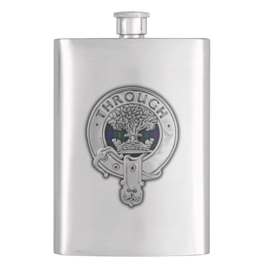 Clan Hamilton Crest & Hunting Tartan Flacon (Voorkant)