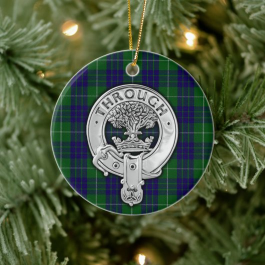 Clan Hamilton Crest & Hunting Tartan Keramisch Ornament (Boom)