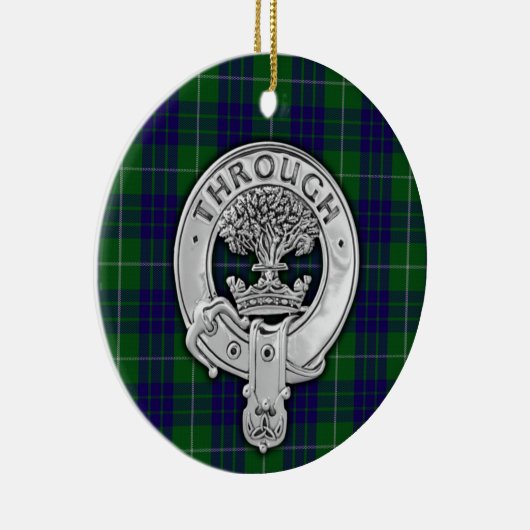 Clan Hamilton Crest & Hunting Tartan Keramisch Ornament (Rechts)