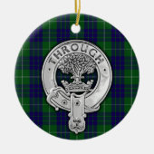 Clan Hamilton Crest & Hunting Tartan Keramisch Ornament (Voorkant)