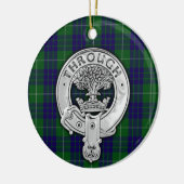 Clan Hamilton Crest & Hunting Tartan Keramisch Ornament (Links)
