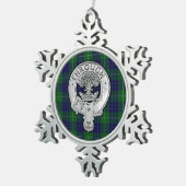 Clan Hamilton Crest & Hunting Tartan Tin Sneeuwvlok Ornament (Rechts)