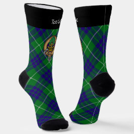 Clan Hamilton Crest over groene jacht Tartan Sokken