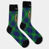 Clan Hamilton Crest over groene jacht Tartan Sokken (Rechts)