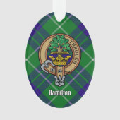 Clan Hamilton Crest over het jagen op Tartan Ornam Ornament (voorkant)