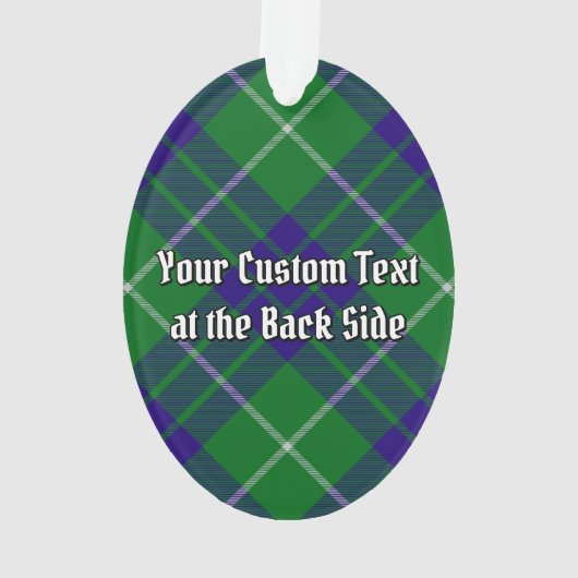 Clan Hamilton Crest over het jagen op Tartan Ornam Ornament (achterkant)