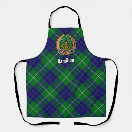 Clan Hamilton Crest over het jagen op Tartan Schor Schort (Voorkant)