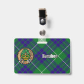 Clan Hamilton Crest over Hunting Tartan Badge (Voorzijde met clip)