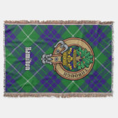 Clan Hamilton Crest over Hunting Tartan Deken (Voorkant)