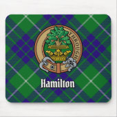Clan Hamilton Crest over Hunting Tartan Muismat (Voorkant)