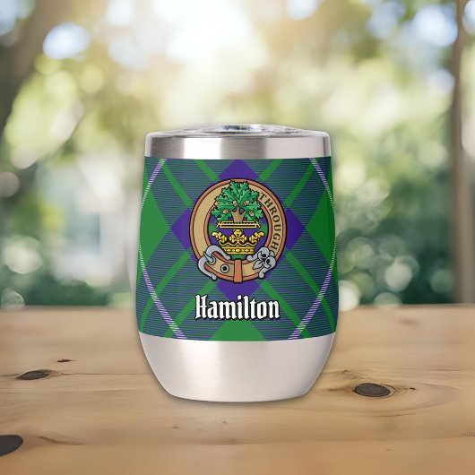 Clan Hamilton Crest over jagen Tartan