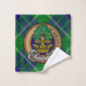 Clan Hamilton Crest over jagen Tartan Bad Handdoek (Wasdoekje)