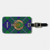 Clan Hamilton Crest over jagen Tartan Bagagelabel (Voorkant horizontaal)