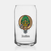 Clan Hamilton Crest over jagen Tartan Blikvorm Glas (Voorkant)