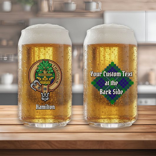 Clan Hamilton Crest over jagen Tartan Blikvorm Glas