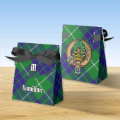 Clan Hamilton Crest over jagen Tartan Favor Box Bedankdoosjes
