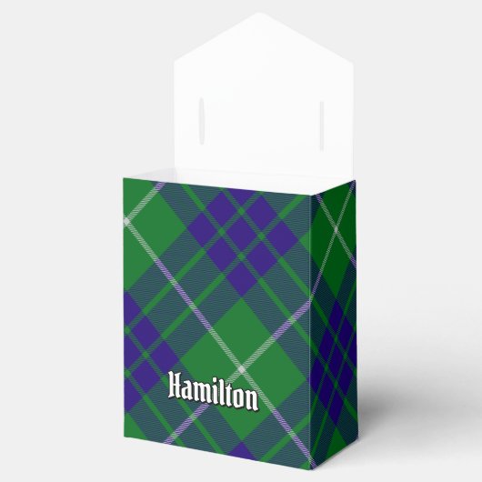 Clan Hamilton Crest over jagen Tartan Favor Box Bedankdoosjes (Geopend)