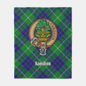 Clan Hamilton Crest over jagen Tartan Fleece Deken (Voorkant)