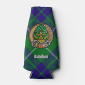 Clan Hamilton Crest over jagen Tartan Flesjeskoeler (Voorkant)