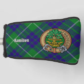 Clan Hamilton Crest over jagen Tartan Golfheadcover (Voorkant)