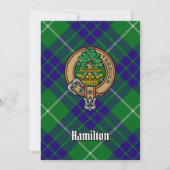 Clan Hamilton Crest over jagen Tartan Kaart (Achterkant)