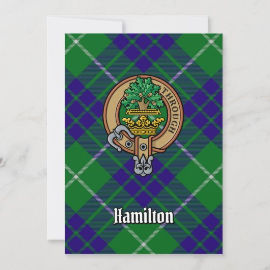 Clan Hamilton Crest over jagen Tartan Kaart (Achterkant)