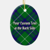 Clan Hamilton Crest over jagen Tartan Keramisch Ornament (Achterkant)