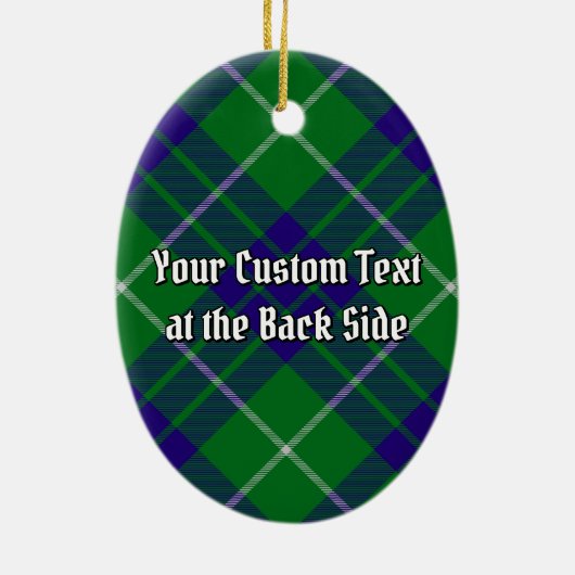 Clan Hamilton Crest over jagen Tartan Keramisch Ornament (Achterkant)