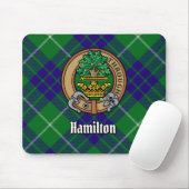 Clan Hamilton Crest over jagen Tartan Muismat (Met muis)