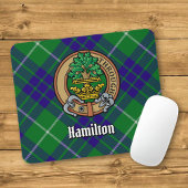 Clan Hamilton Crest over jagen Tartan Muismat
