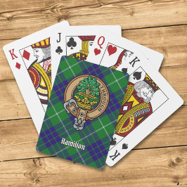 Clan Hamilton Crest over jagen Tartan Pokerkaarten
