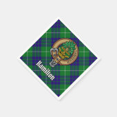 Clan Hamilton Crest over jagen Tartan Servet (Hoek)