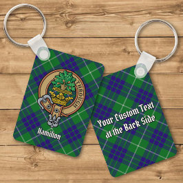 Clan Hamilton Crest over jagen Tartan Sleutelhange Sleutelhanger