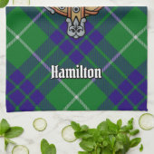 Clan Hamilton Crest over jagen Tartan Theedoek (Gevouwen)