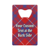 Clan Hamilton Crest over Red Tartan Creditkaart Flessenopener (Achterkant)