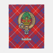 Clan Hamilton Crest over Red Tartan Fleece Deken (Voorkant)