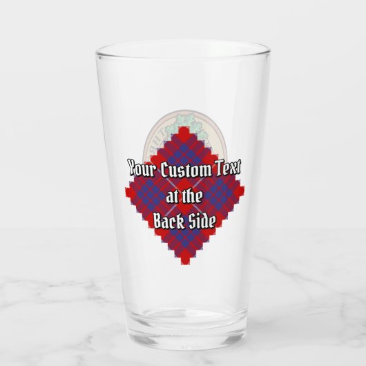 Clan Hamilton Crest over Red Tartan Glas (Achterkant)