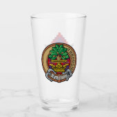 Clan Hamilton Crest over Red Tartan Glas (Voorkant)
