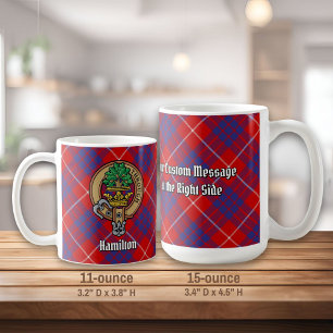 Clan Hamilton Crest over Red Tartan Koffiemok