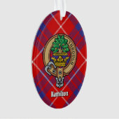 Clan Hamilton Crest over Red Tartan Ornament (voorkant)
